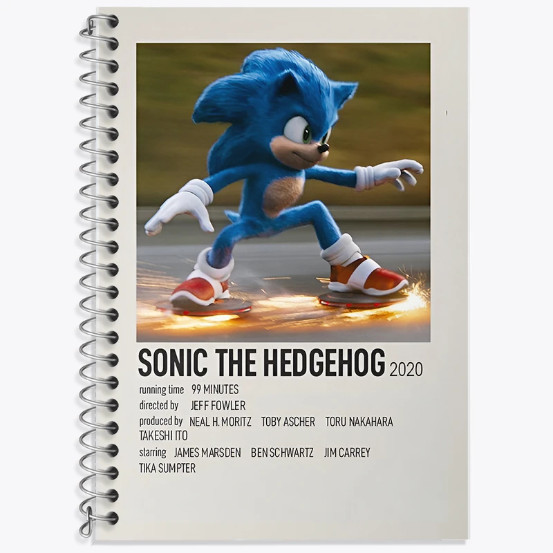 دفتر زبان 50 برگ خندالو مدل دو خط طرح سونیک (Sonic) کد F13219