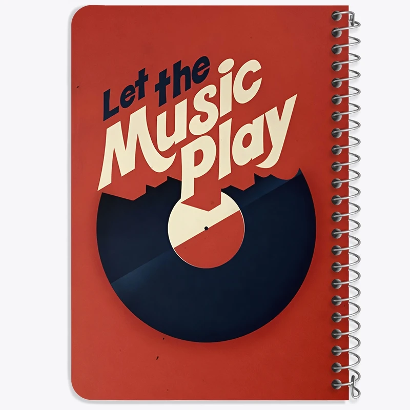 دفتر یادداشت 50 برگ خندالو طرح Let The Music Play کد F7456