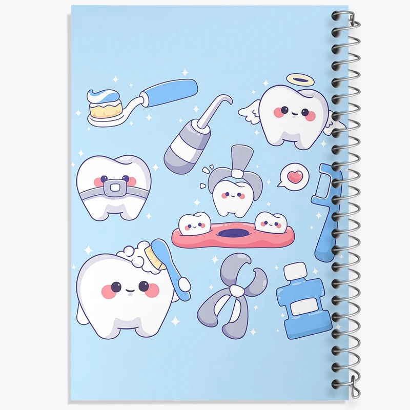 دفتر طراحی 50 برگ خندالو طرح دندان و دندان پزشکی کودکانه کد 36731