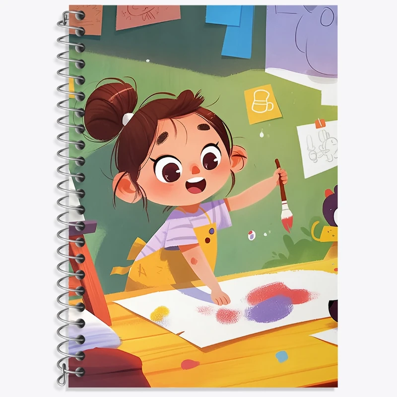 دفتر لغت 50 برگ خندالو طرح دختر نقاش کد N7242