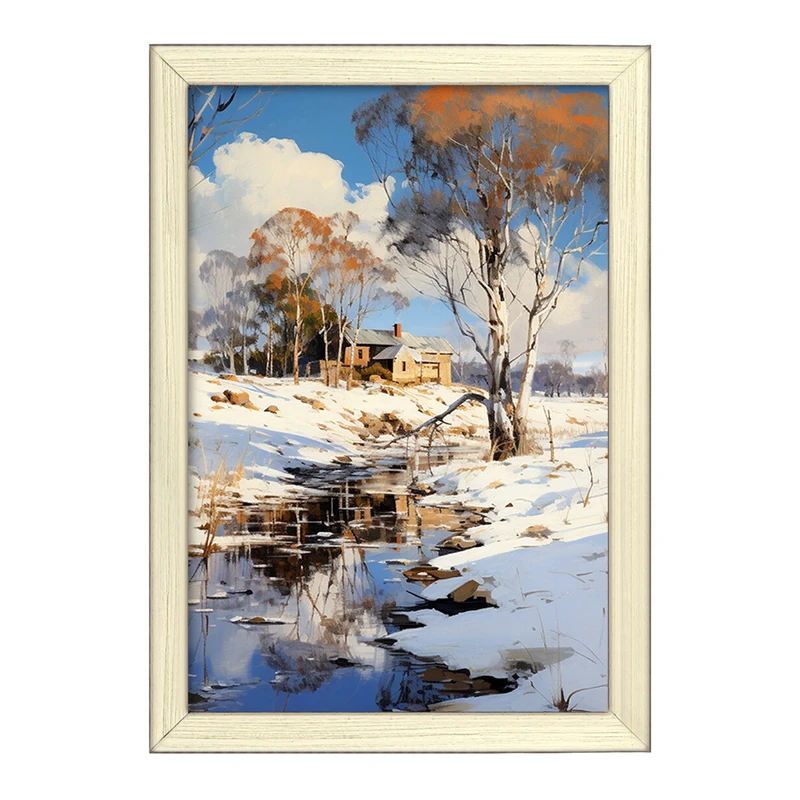 تابلو خندالو طرح منظره برفی کد F430
