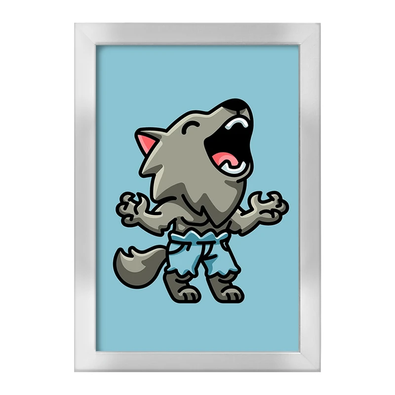 تابلو خندالو طرح حیوانات بامزه گرگ کد 28360