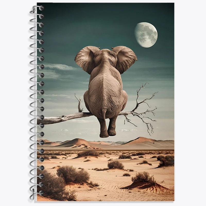 دفتر زبان دوخط 50 برگ خندالو طرح فیل کد F8873