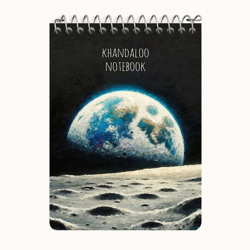 دفتر یادداشت 50 برگ خندالو طرح ماه و زمین کد N8300
