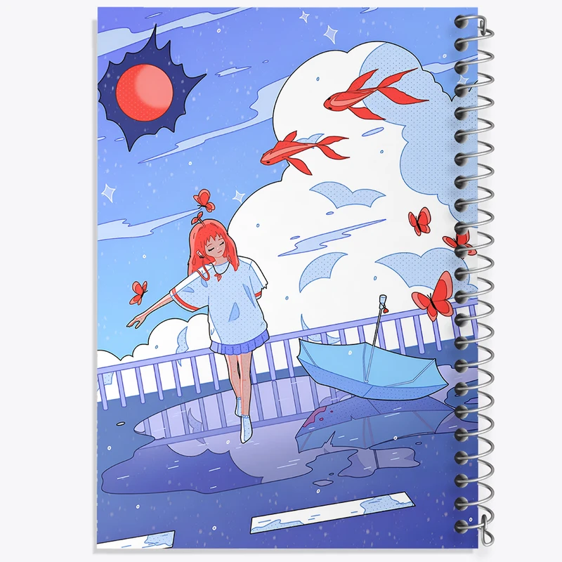 دفتر مشق 100 برگ خندالو طرح دخترانه فانتزی کد N8193