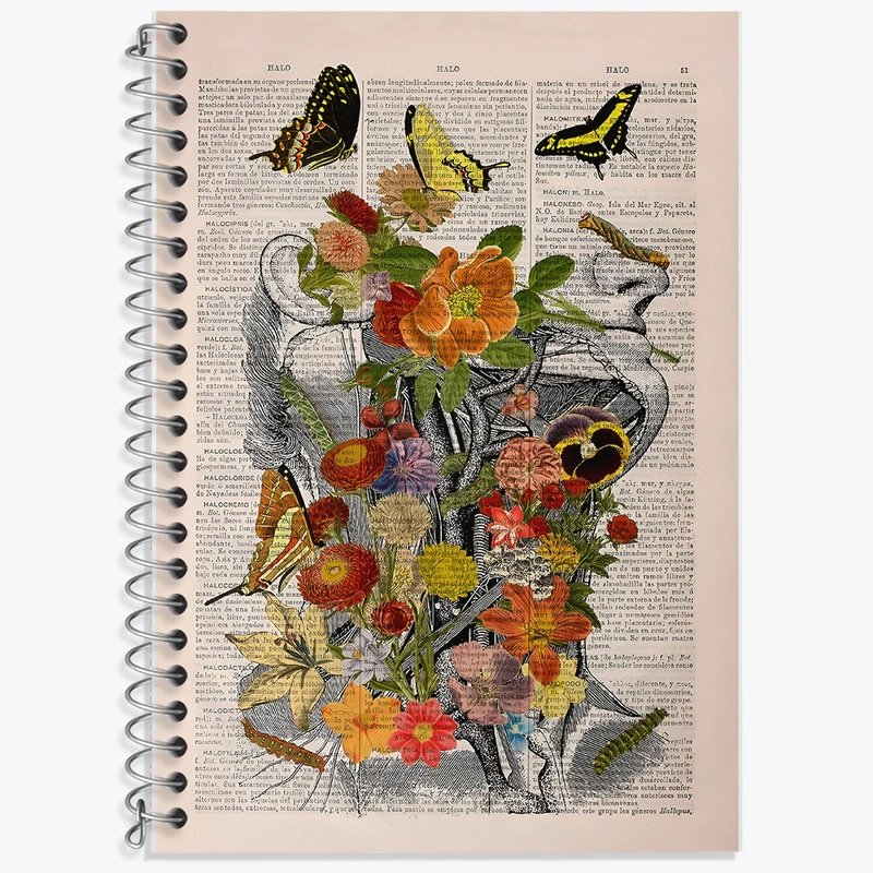 دفتر زبان 50 برگ خندالو مدل سه خط طرح آناتومی انسان (Human Anatomy) کد F14036