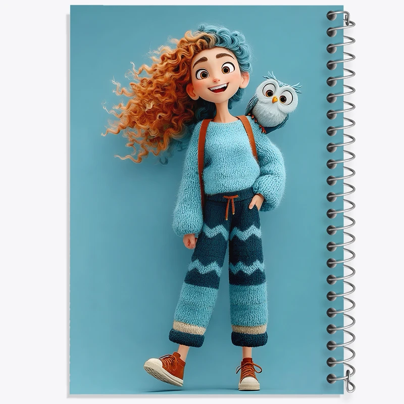 دفتر مشق 50 برگ خندالو طرح دخترانه بامزه کد N8366