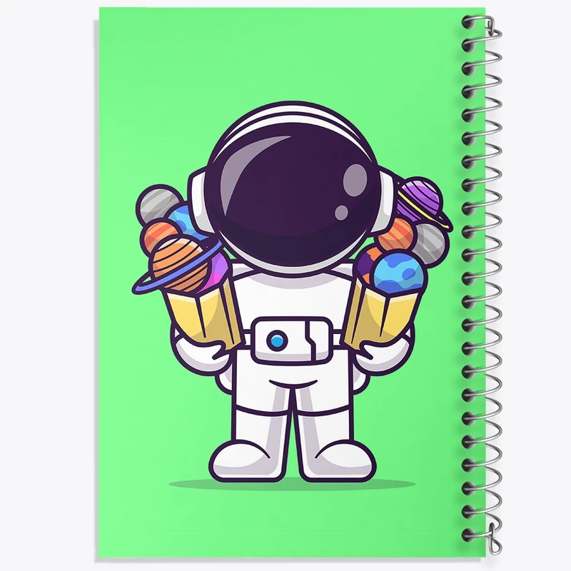 دفتر طراحی 50 برگ خندالو طرح فضانورد کد 25117