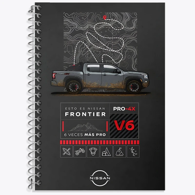 دفتر زبان 50 برگ خندالو مدل سه خط طرح نیسان (Nissan V6) کد F14163