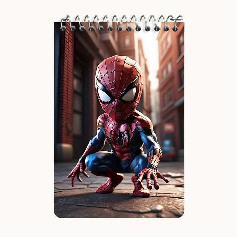 دفتر یادداشت 50 برگ خندالو طرح مرد عنکبوتی (Spider Man) کد F4389