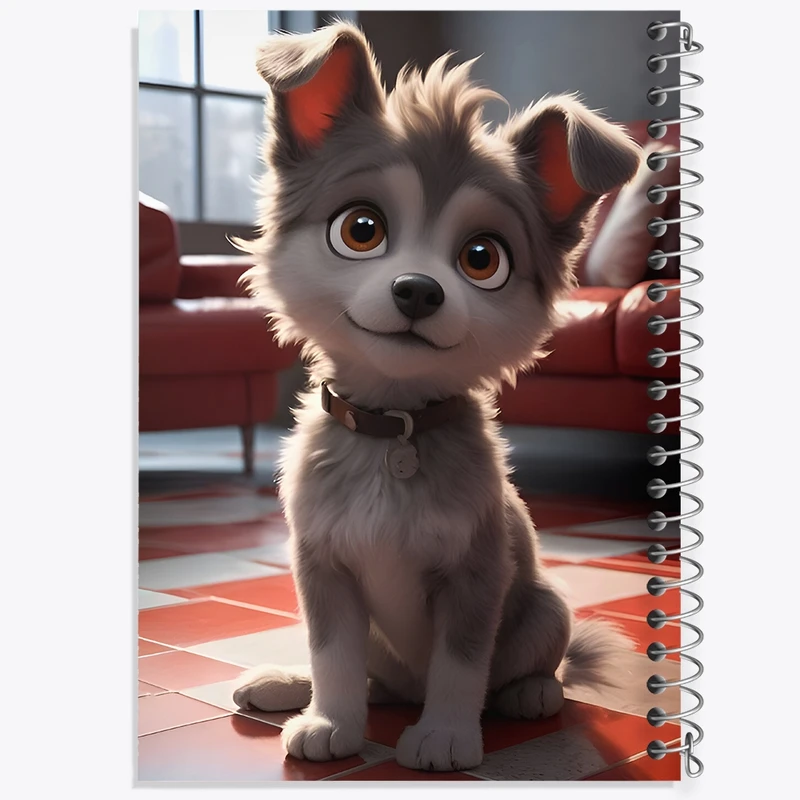 دفتر ژورنال نویسی 50 برگ خندالو مدل نقطه ای طرح سگ بامزه کد F9318