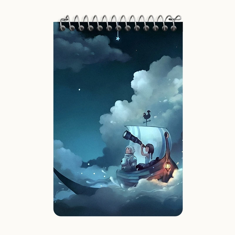 دفتر یادداشت 50 برگ خندالو طرح قایقی در اقیانوس کد F8721