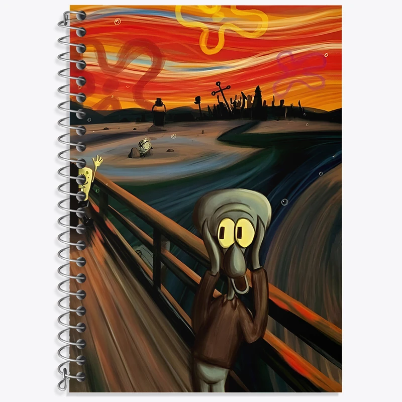 دفتر زبان دوخط 50 برگ خندالو طرح باب اسفنجی کد F4089