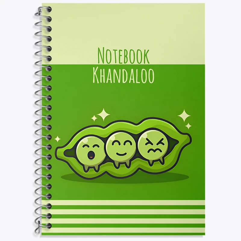 دفتر زبان دوخط 50 برگ خندالو طرح نخود فرنگی بامزه کد N7164