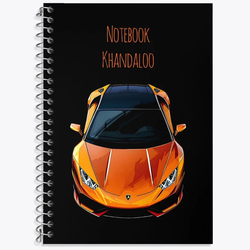 دفتر زبان 50 برگ خندالو مدل دو خط طرح لامبورگینی (Lamborghini) کد N7504