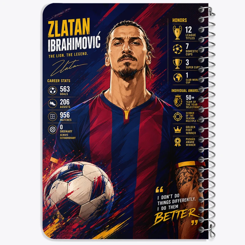 دفتر یادداشت 50 برگ خندالو طرح زلاتان ابراهیموویچ (Zlatan Ibrahimović) کد F14664