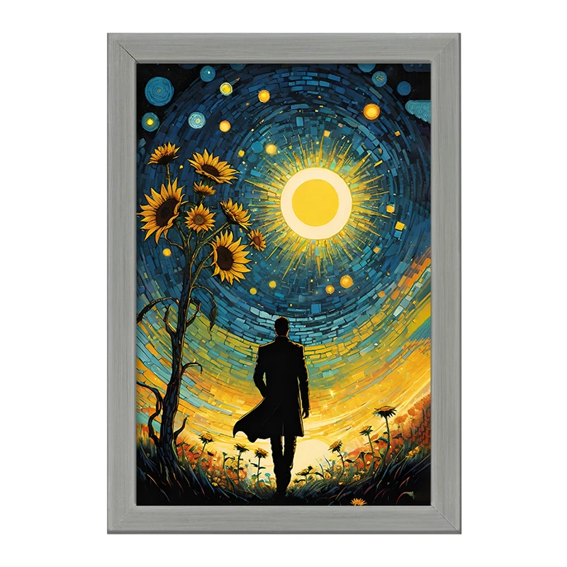 تابلو خندالو طرح مزرعه آفتابگردان کد F5091