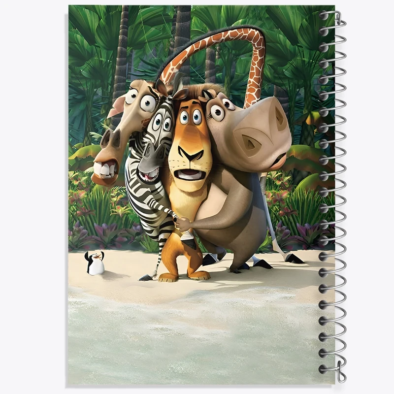 دفتر طراحی 50 برگ خندالو طرح ماداگاسکار (Madagascar) کد N5070