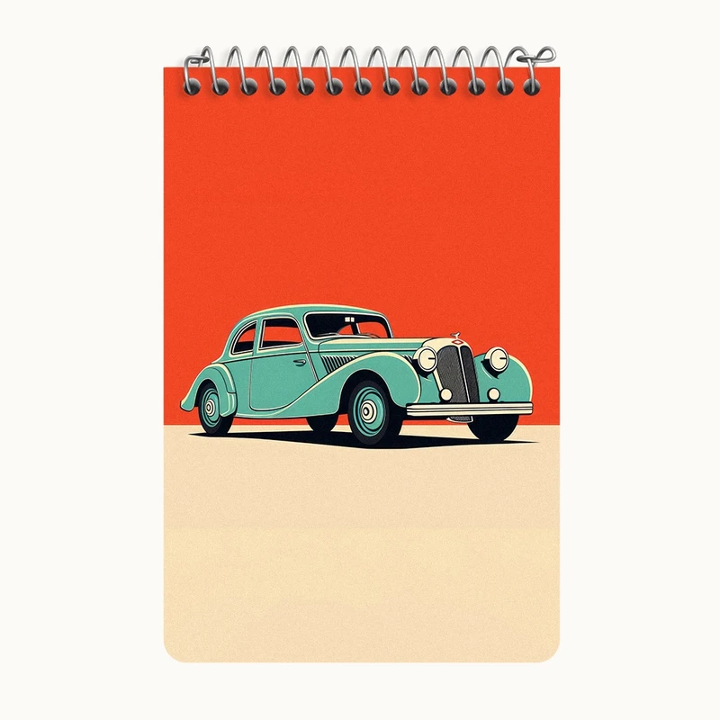 دفتر یادداشت 50 برگ خندالو طرح ماشین کلاسیک کد F3101