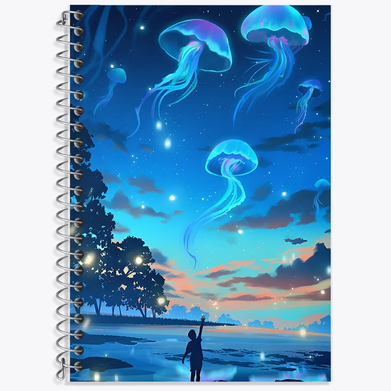 دفتر زبان 50 برگ خندالو مدل سه خط طرح پسر و عروس دریایی کد F12541