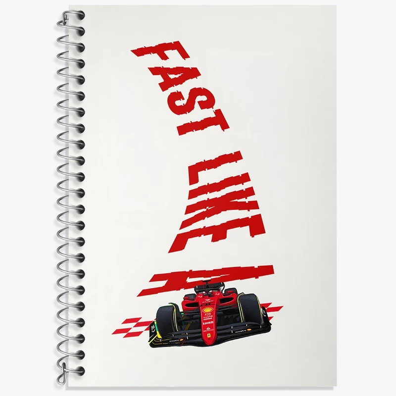 دفتر زبان 50 برگ خندالو مدل سه خط طرح ماشین مسابقه ای کد F4954