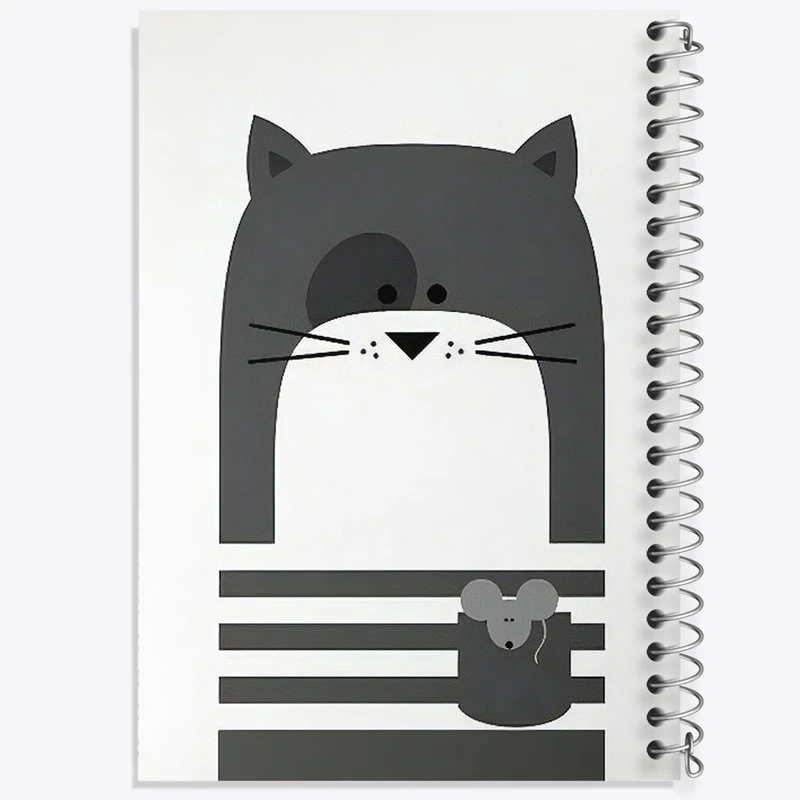 دفتر طراحی 50 برگ خندالو طرح گربه و موش بامزه کد F3169