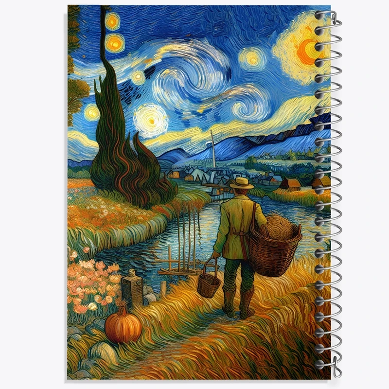 دفتر لیست خرید 50 برگ خندالو طرح ونسان ونگوگ کد F8784