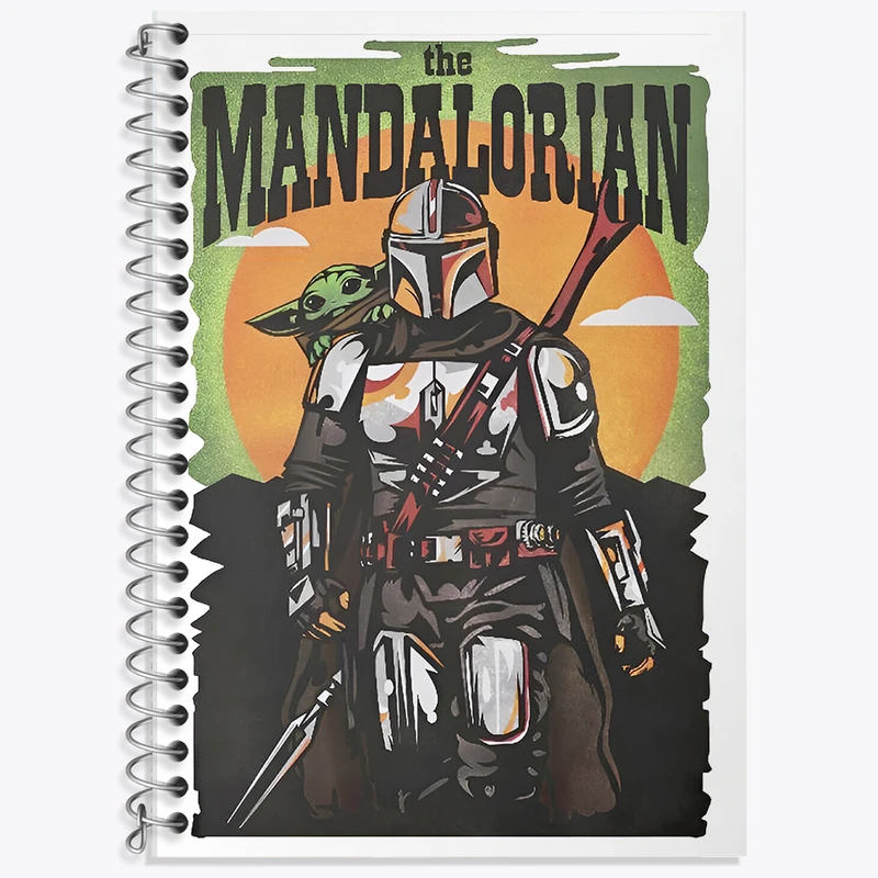 دفتر زبان 50 برگ خندالو طرح مندلورین (The Mandalorian) کد F13747