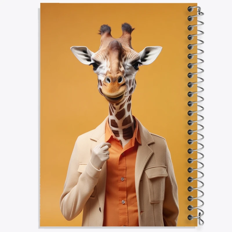 دفتر شطرنجی 50 برگ خندالو طرح زرافه بامزه کد F3062