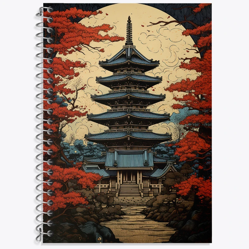 دفتر زبان 50 برگ خندالو طرح خانه ی ژاپنی کد F3577