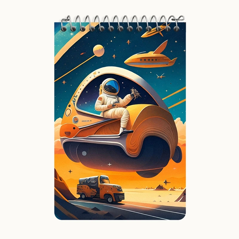 دفتر یادداشت 50 برگ خندالو طرح فضانورد کد F4576