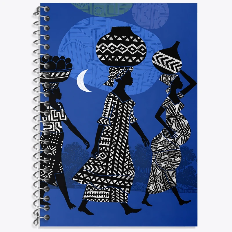 دفتر زبان 50 برگ خندالو مدل سه خط طرح زن آفریقایی کد F4792