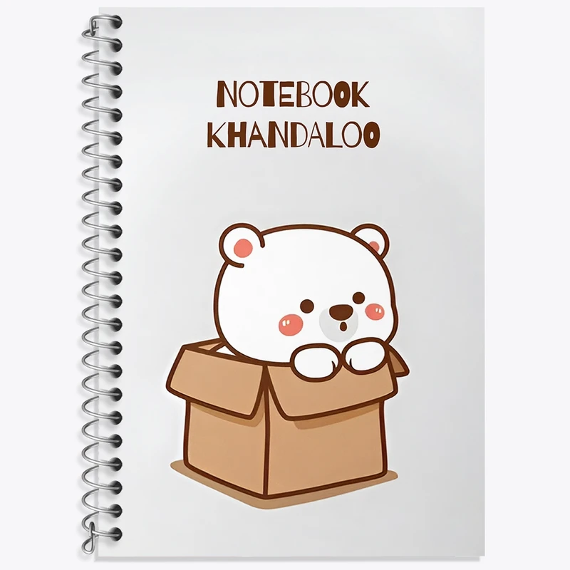دفتر زبان 50 برگ خندالو مدل سه خط طرح خرس بامزه کد N7201