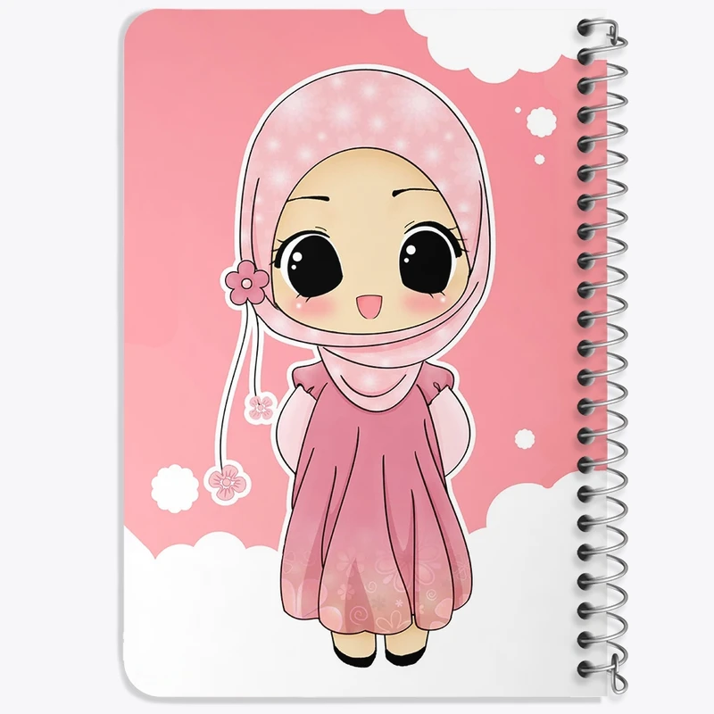 دفتر یادداشت 50 برگ خندالو طرح دخترانه باحجاب کد 26024