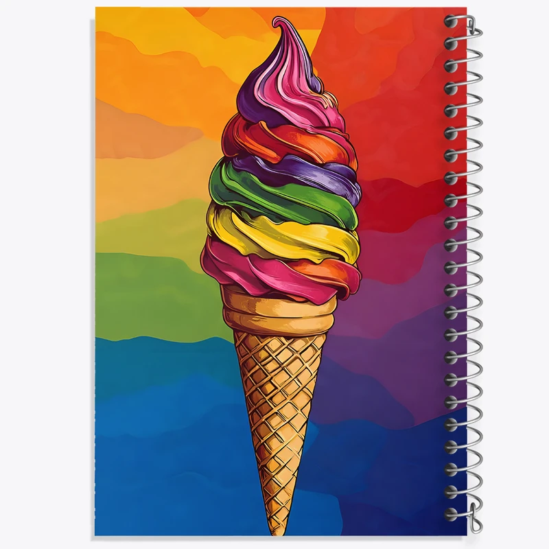 دفتر مشق 50 برگ خندالو طرح بستنی رنگی رنگی کد F9853