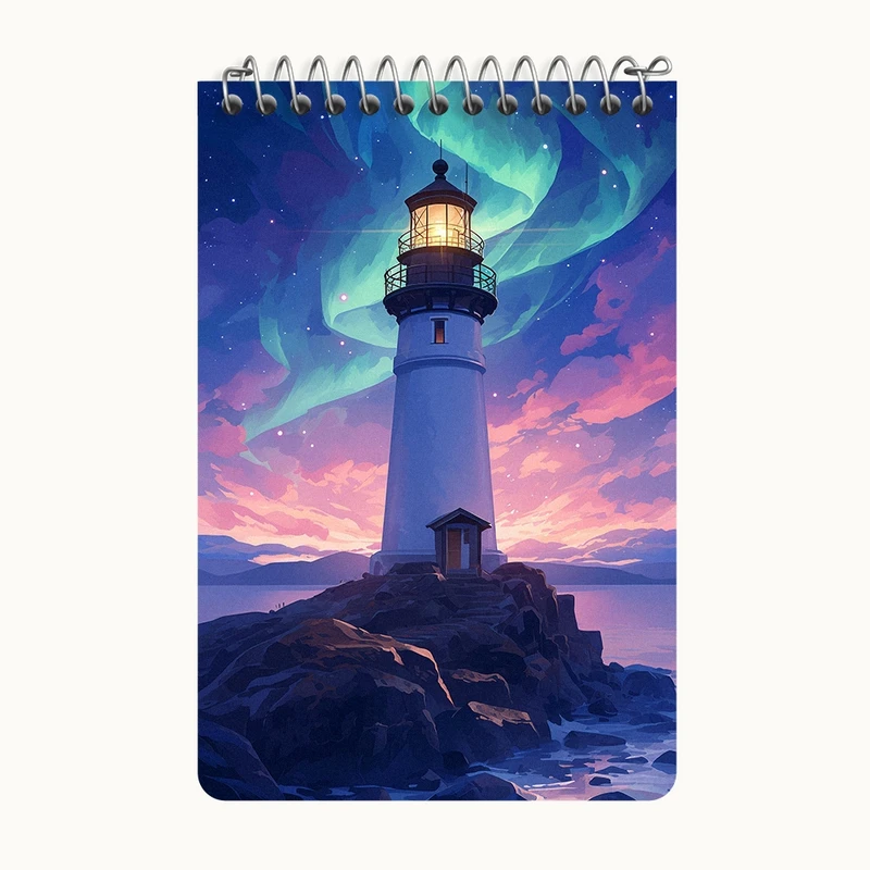 دفتر یادداشت 50 برگ خندالو طرح فانوس دریایی کد F5879