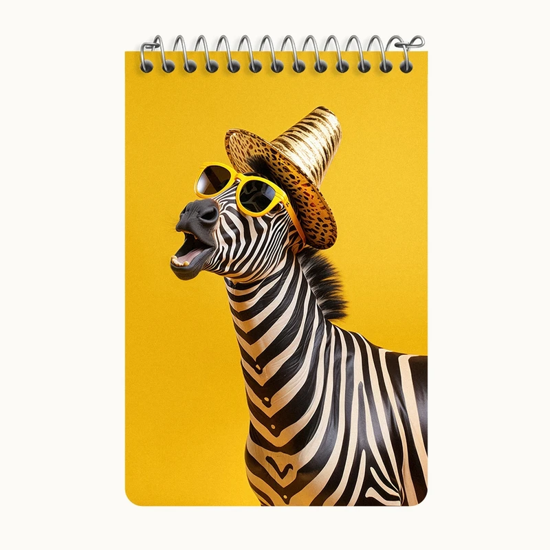 دفتر یادداشت 50 برگ خندالو طرح گورخر کیوت کد F3015