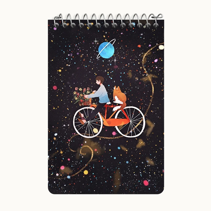 دفتر یادداشت 50 برگ خندالو طرح پسر و دوچرخه کد F4901