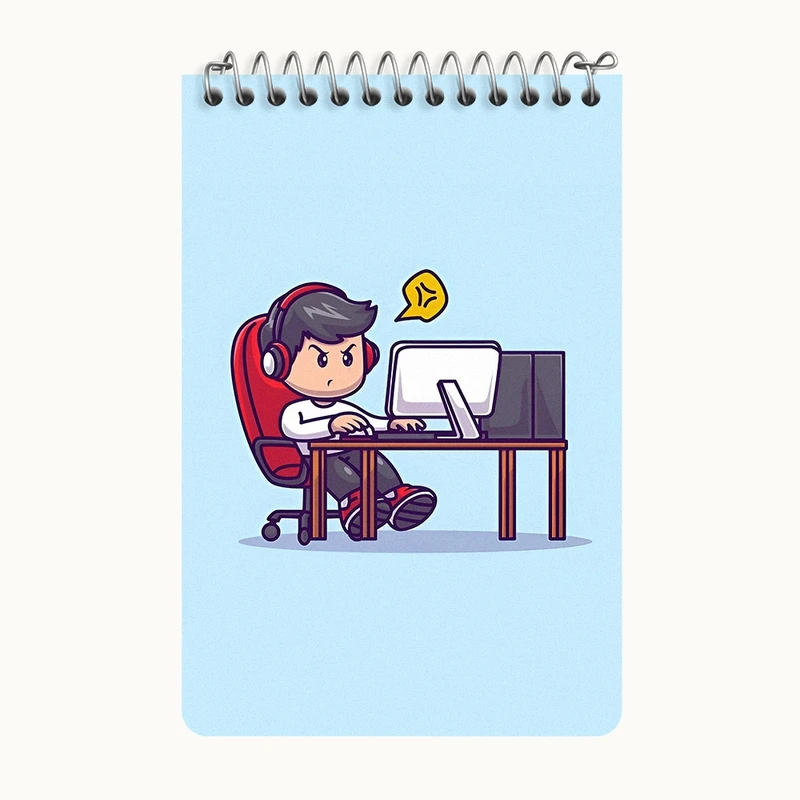 دفتر یادداشت 50 برگ خندالو طرح گیمر (Gamer) کد F4187