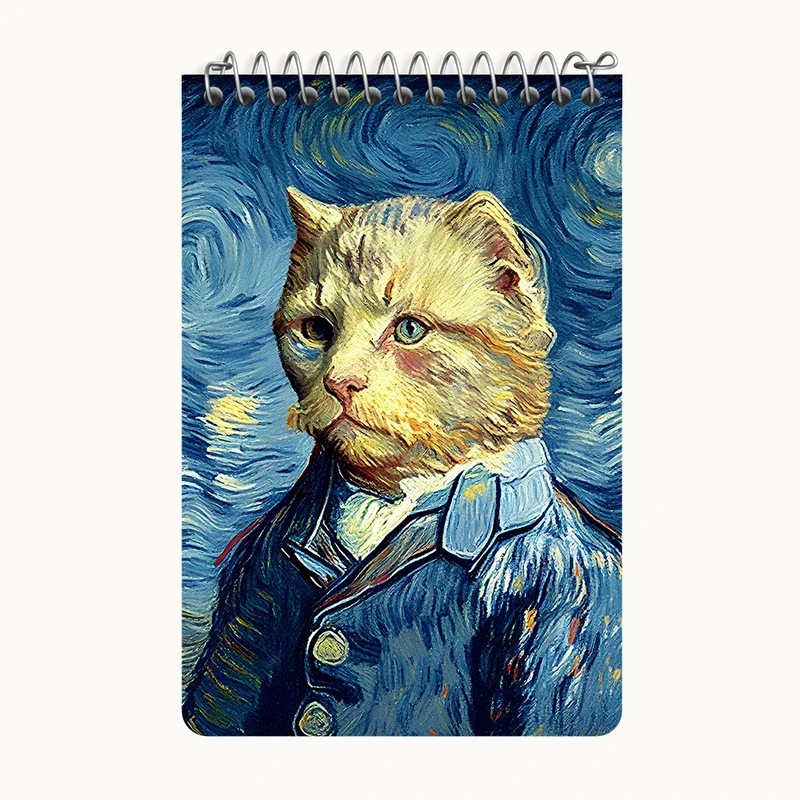 دفتر یادداشت 50 برگ خندالو طرح گربه ونگوگ کد F4092