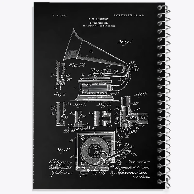 دفتر نقاشی 50 برگ خندالو طرح گرامافون (Gramophone) کد N8096