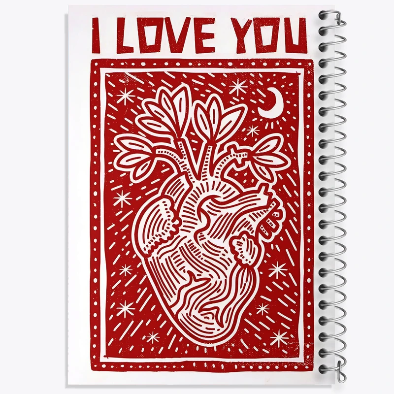 دفتر مشق 100 برگ خندالو طرح I Love You کد F10121