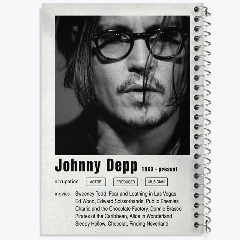 دفتر نقاشی 50 برگ خندالو طرح جانی دپ (Johnny Depp) کد F11206