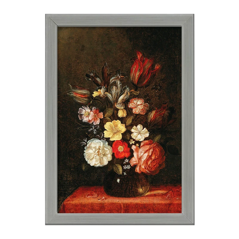 تابلو خندالو طرح نقاشی گلدان گل اثر پیتر ون دو ون کد F12247