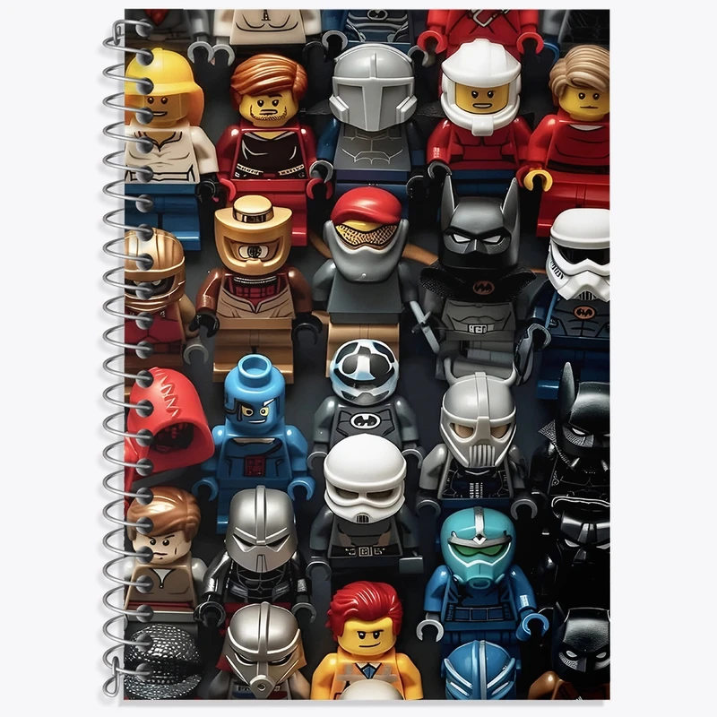 دفتر زبان 50 برگ خندالو مدل سه خط طرح لگو (Lego) کد N8355