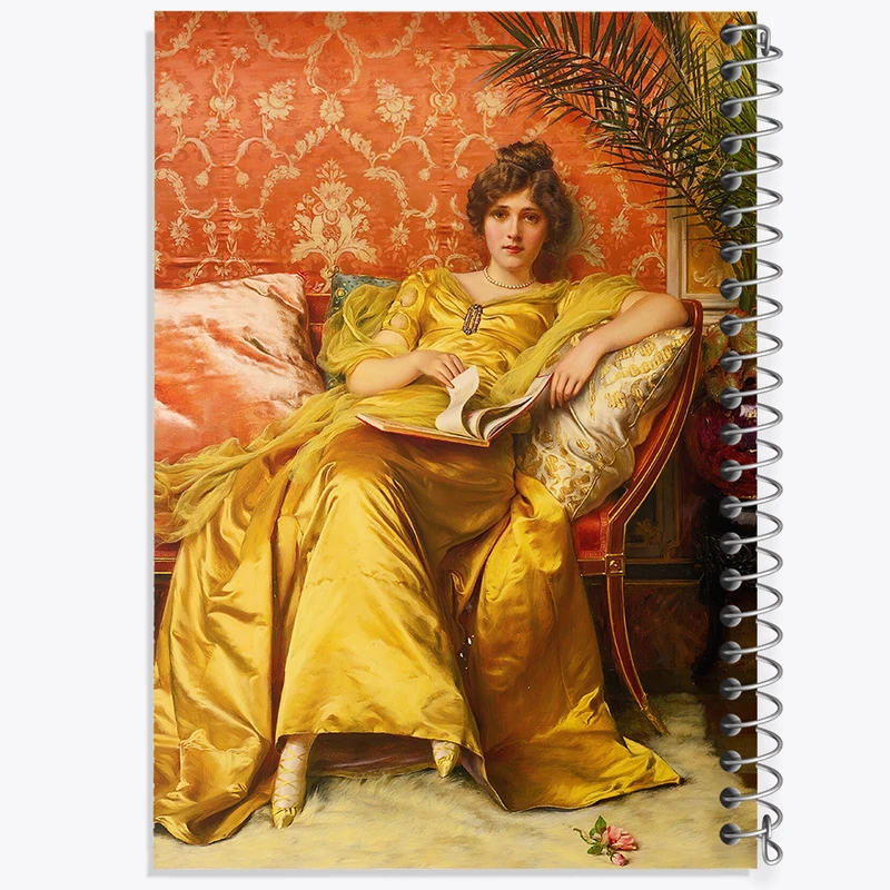 دفتر مشق 50 برگ خندالو طرح نقاشی گل رز اثر فردریک سولاکروا کد F12186