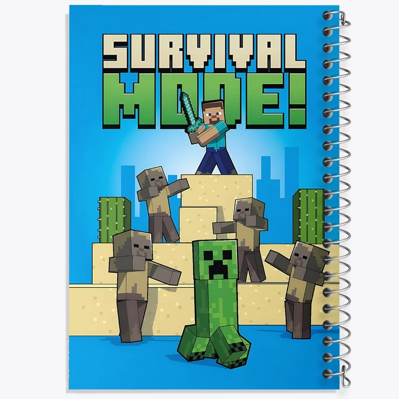 دفتر ژورنال نویسی 50 برگ خندالو مدل نقطه ای طرح بازی ماینکرافت (Minecraft) کد N9119