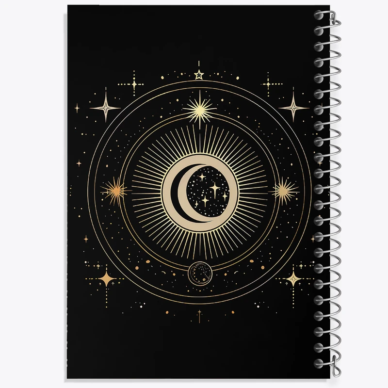 دفتر مشق 50 برگ خندالو طرح ماه مینیمال کد F3082