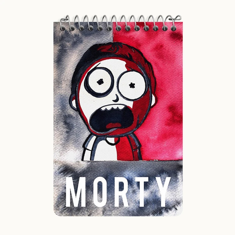 دفتر یادداشت 50 برگ خندالو طرح مورتی (Morty) کد F11443
