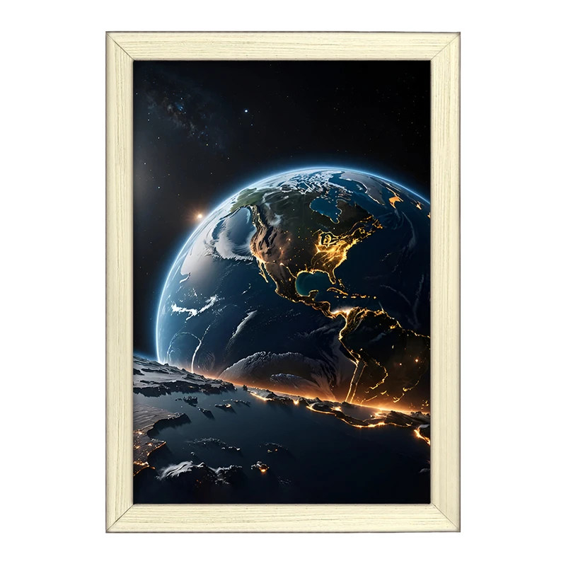 تابلو خندالو طرح زمین و کهکشان کد F8454